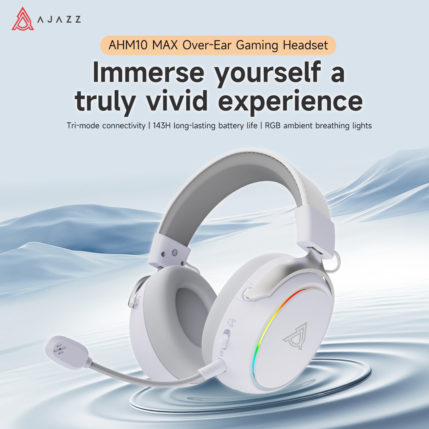 Ajazz AHM10 MAX Over-ear gamin - Gaming Headset Rgb review and price