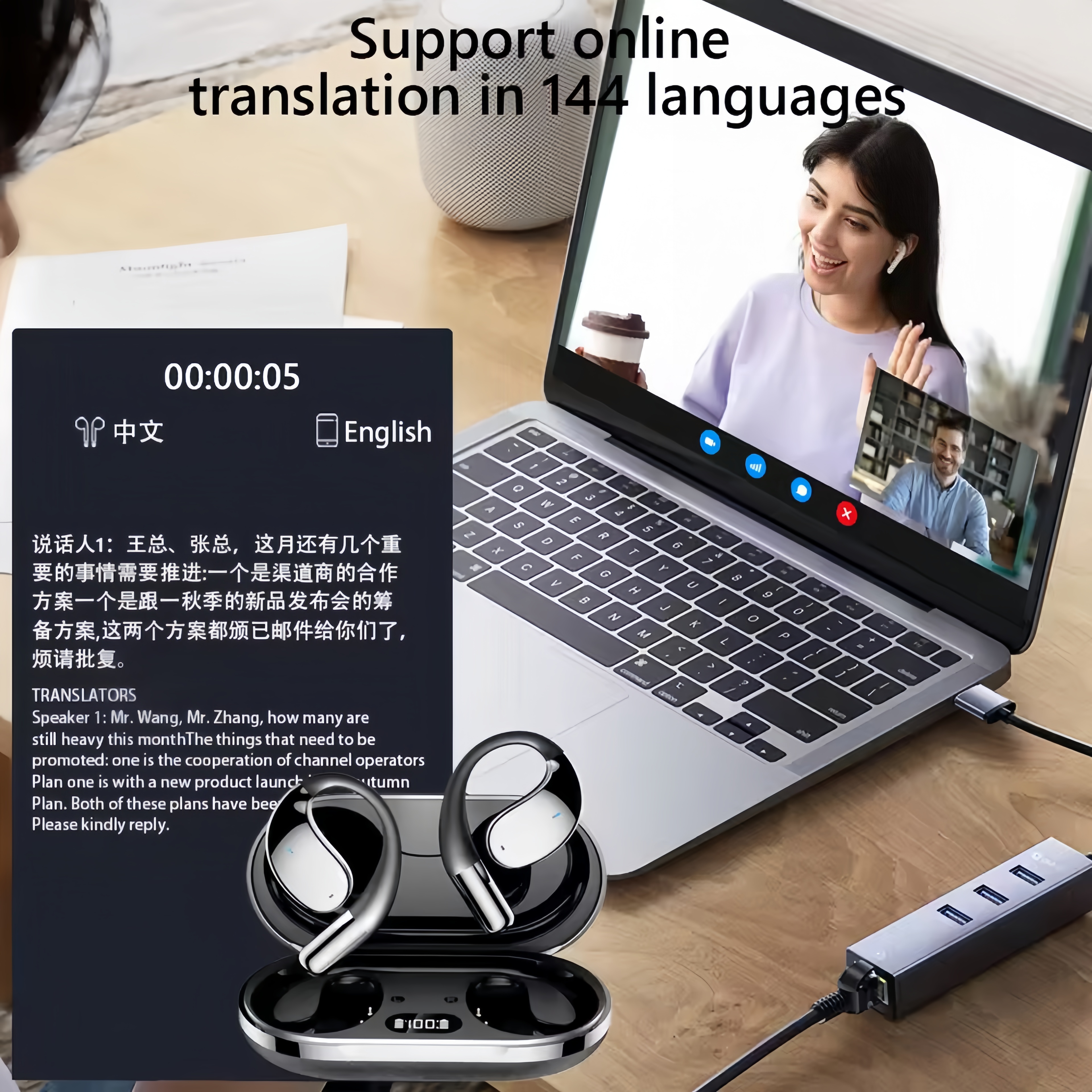 2026 New AI Translation Earbud - Bluetooth Headset On Ear review and price
