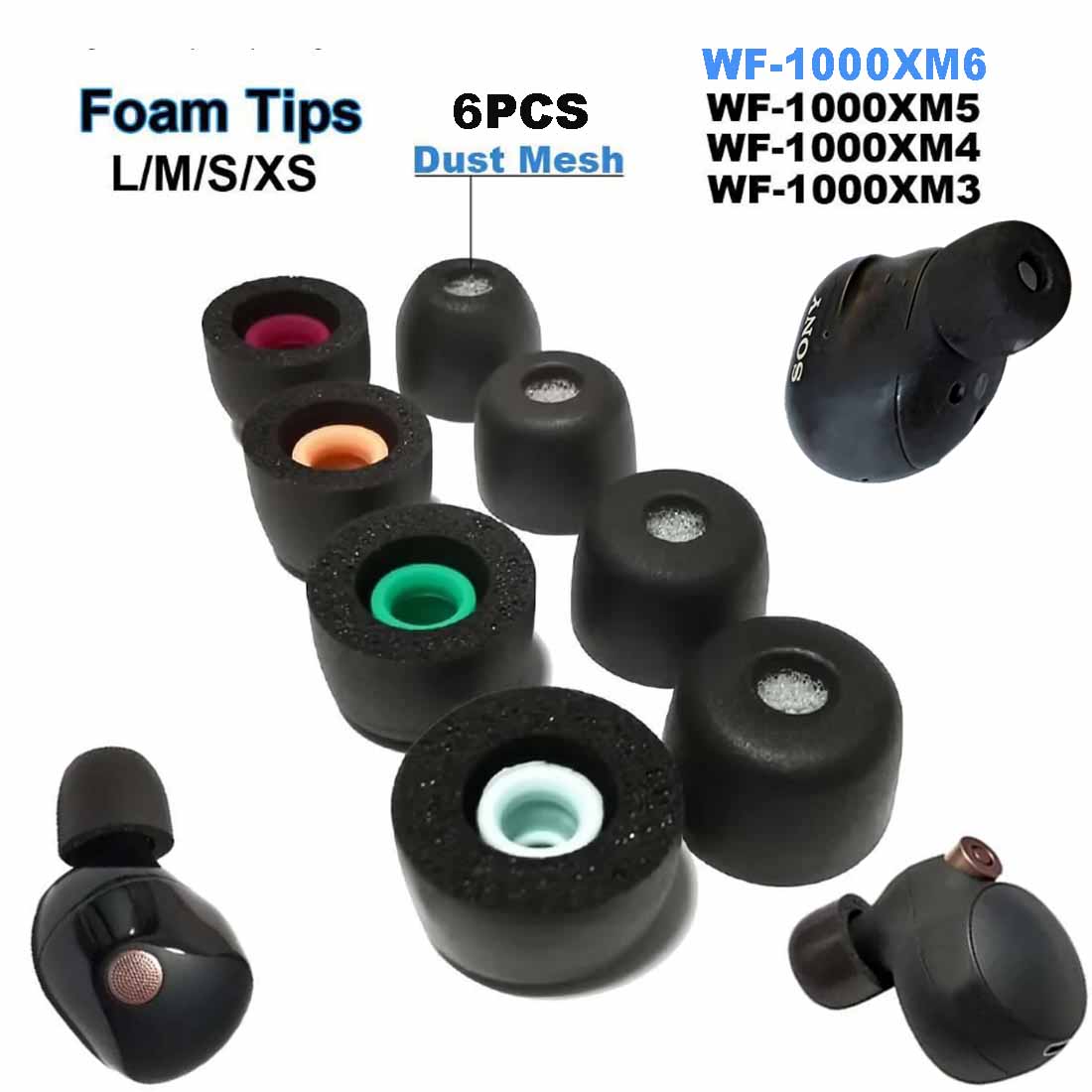 6PCS  Memory Foam Ear Tips Cus - Earphone Foam Tip review and price